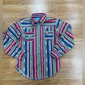 Multi color girls size large 10/12 western snap shirt.